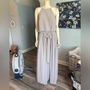 Bill Levkoff champagne colored sample dress with Tie Waist sz 12